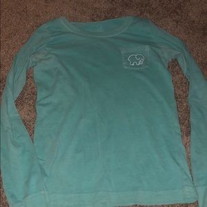 Teal ivory Ella long sleeve shirt